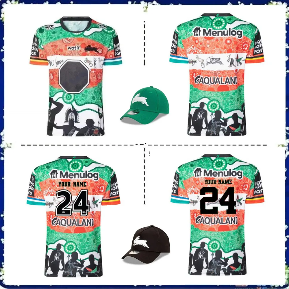 

2024 SOUTH SYDNEY RABBITOHS MENS INDIGENOUS RUGBY JERSEY 2024/25 Rabbitohs Indigenous ANZAC TRAINING JERSEY size S--5XL