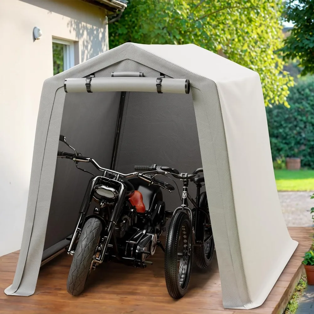 

Навес для хранилища 6x8 футов, портативное укрытие для тяжелых условий эксплуатации, уличный навес с застежкой-молнией, для велосипеда, мотоцикла, сада