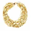 Collier multi-rangs texturé effet lave avec perles pour femme et fille, idéal pour mariage et soirée