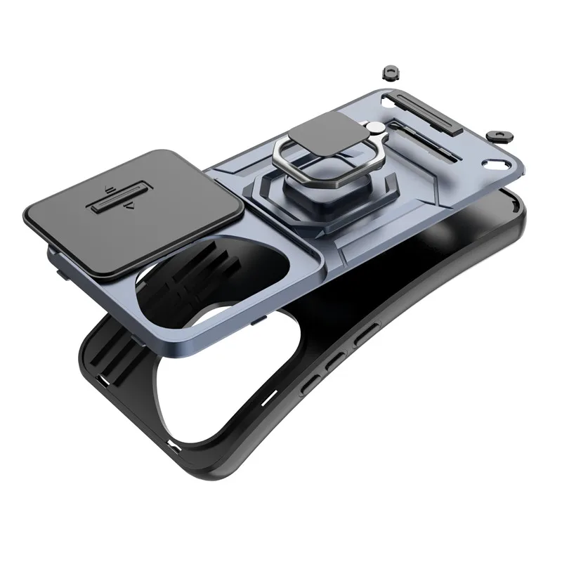Enhanced Shockproof Armor Phone Case with Slide Camera Cover - Premium Protection Back Cover