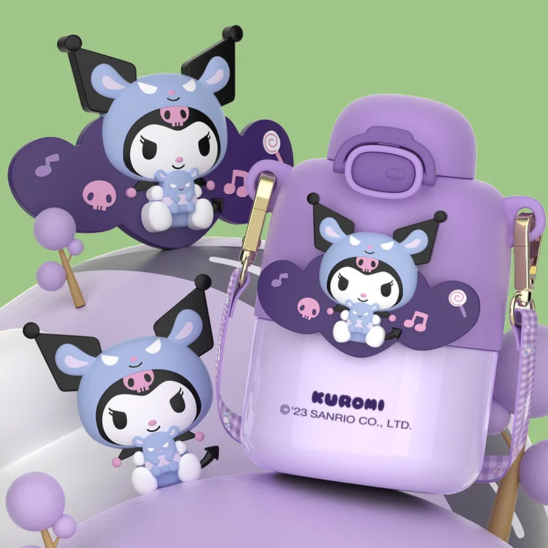 

430Ml Kuromi Hello Kitty Portable Thermos Cup Sanrio Cinnamoroll My Melody Water Bottle Women Mug Stainless Steel Insulated Cup