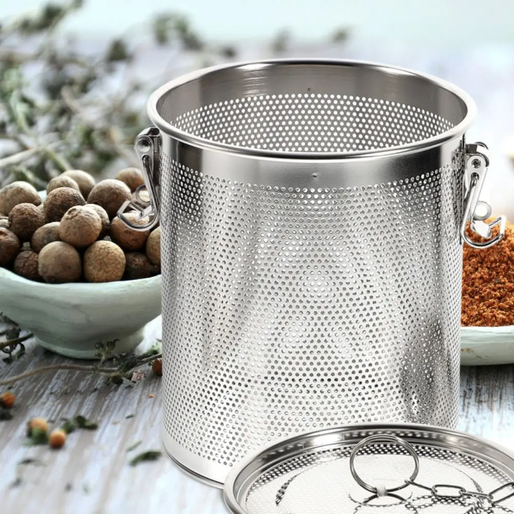 Description Picture 3 of item304 Stainless Steel Stew Seasoning Strainer with Chain Hook Fine Mesh Brine Basket Corrosion-resistant Rust-proof