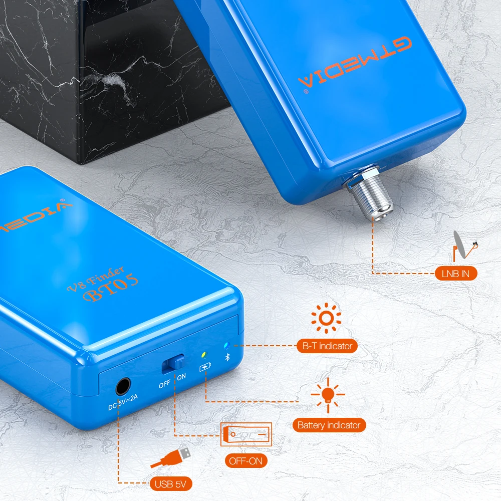 Localizador de Satélite Bt05 Dvb s2 Multi Decodificação Padrão para Android Ios Digital Bluetooth hd Satfinder Gtmedia-v8 - Image 6