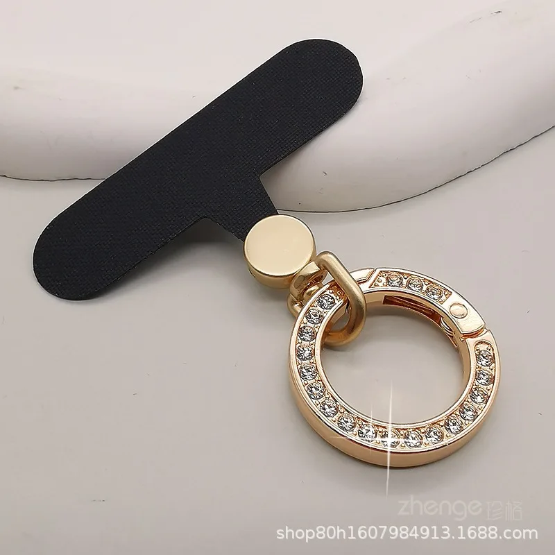 Diamond Tether Anti-Lost Phone Lanyard with Detachable Metal Ring and Hanging Cord