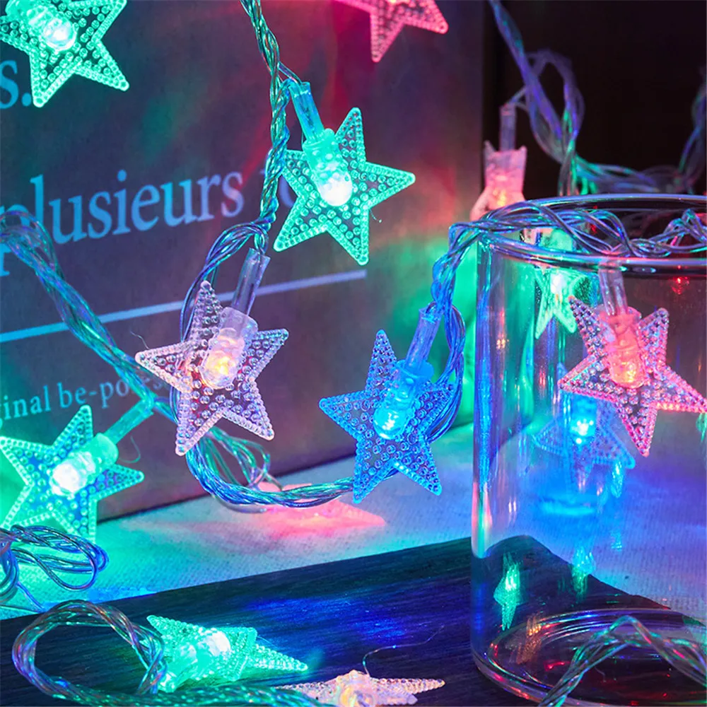 Waterproof LED Star String Lights for Outdoor Camping Wedding Party Decor