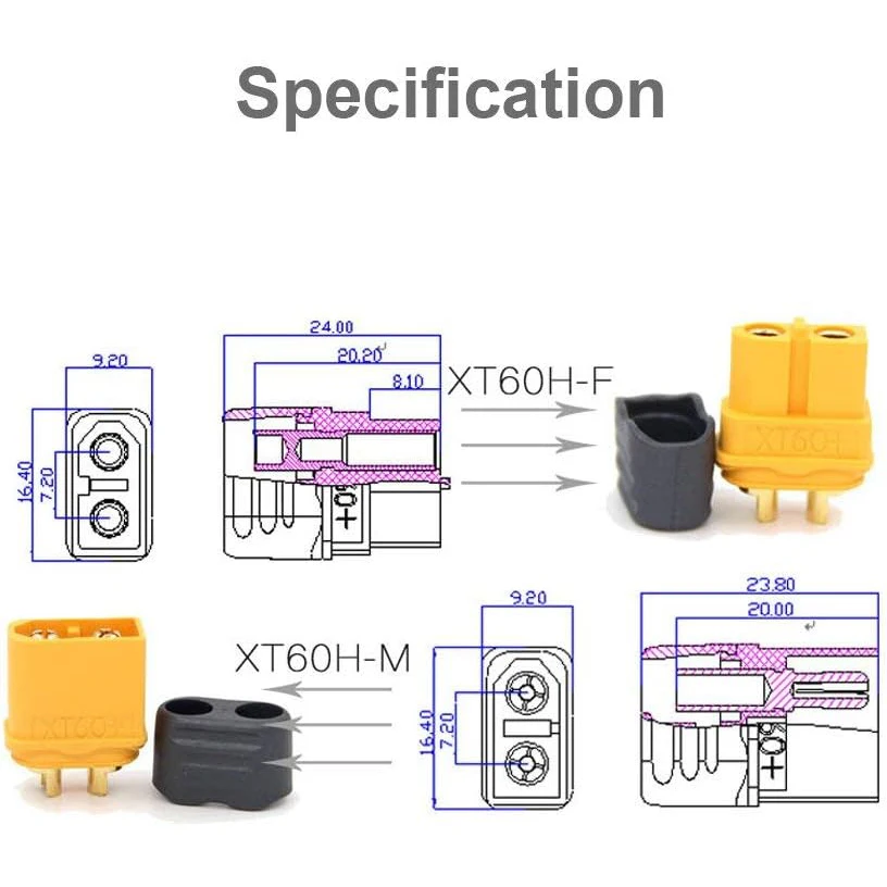 Connecteurs XT60 Mâle Femelle 5/10/20 Paires pour Panneaux Solaires