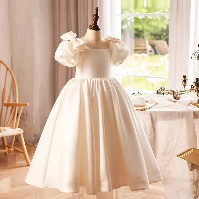 

Real Picture Elegant Flower Girl Dresses Wedding Party Short Sleeve Puffy Children's Prom Occasion Gown Kids Formal Evening Wear