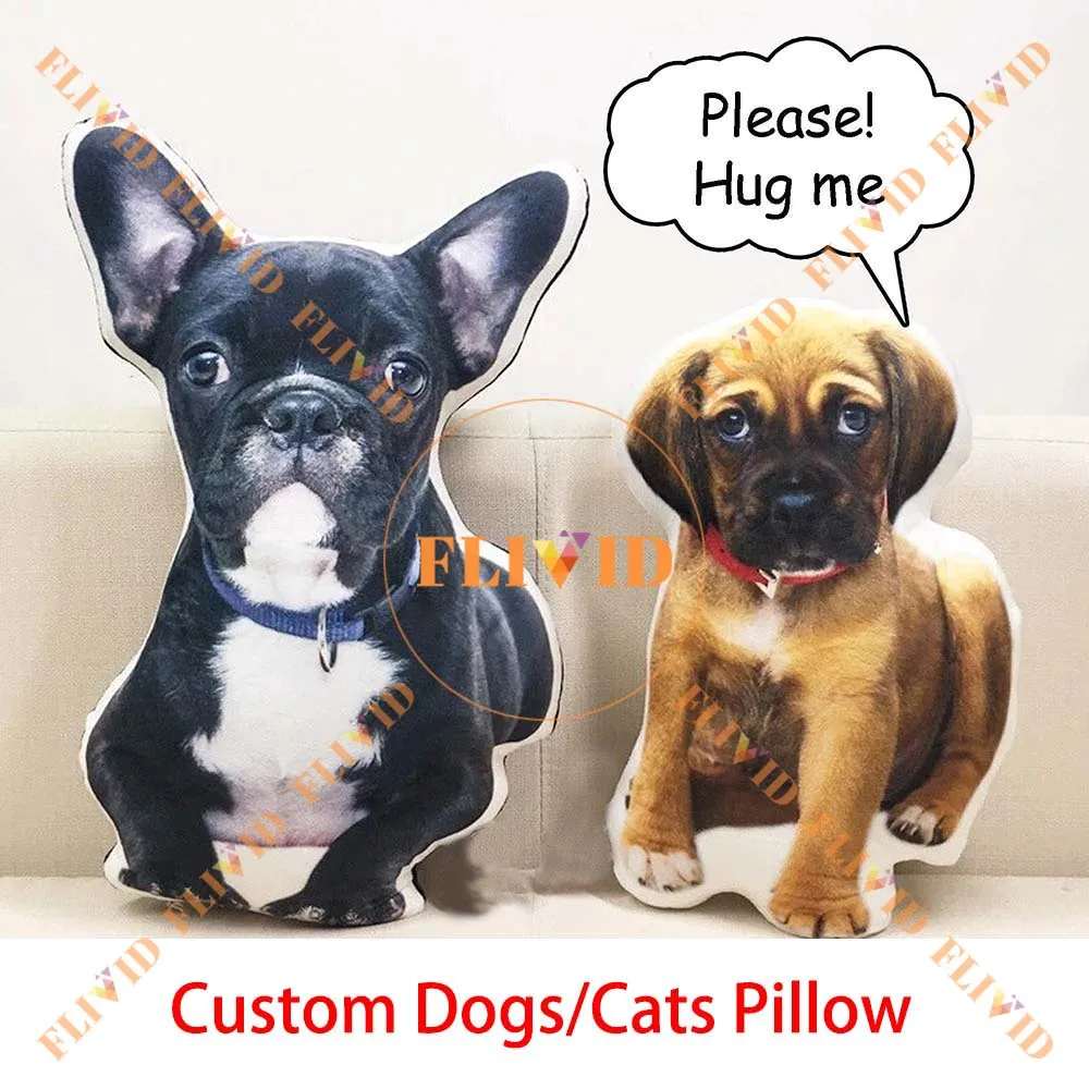 Funny Custom Dog Cat Pillow , Custom Animal Pillow for Friend or Pet, Turn Pet Into Pillow, Custom 3d Shape Pillows 5