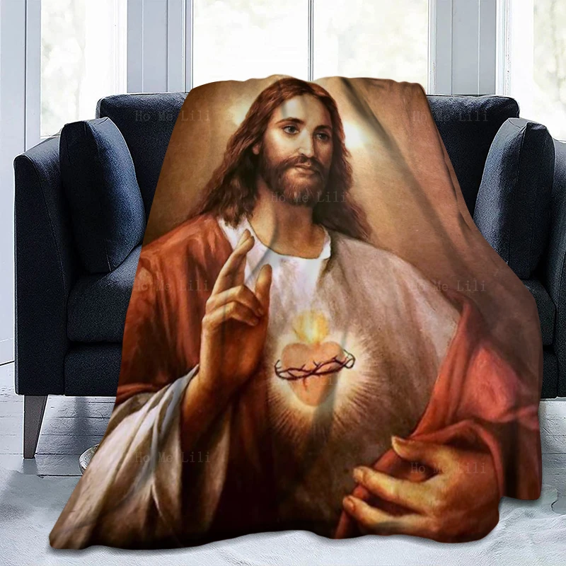 

Holy Mercy Christian Roman Catholic Image And Sacred Heart Of Jesus Flannel By Ho Me Lili Suitable For All Seasons