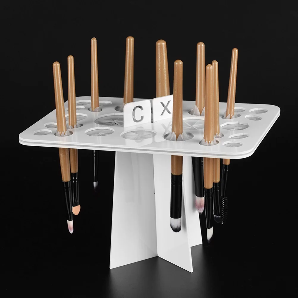 

1pc 26 Holes Makeup Brush Holder Nail Brushes Display Stand Drying Rack (White)