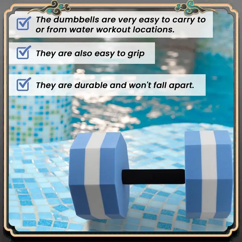 Premium EVA Foam Dumbbell Set, Water Weights, Water Aerobics, Aquatic Therapy, Pool Fitness, Workout(2Pcs)