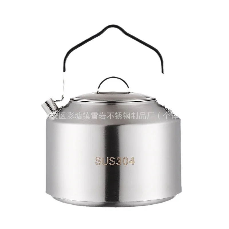 Outdoor 304 Stainless Steel Large Capacity Teapot Coffee Pot Kettle Gas Cooking Equipment Camping Supplies Kitchen Utensils