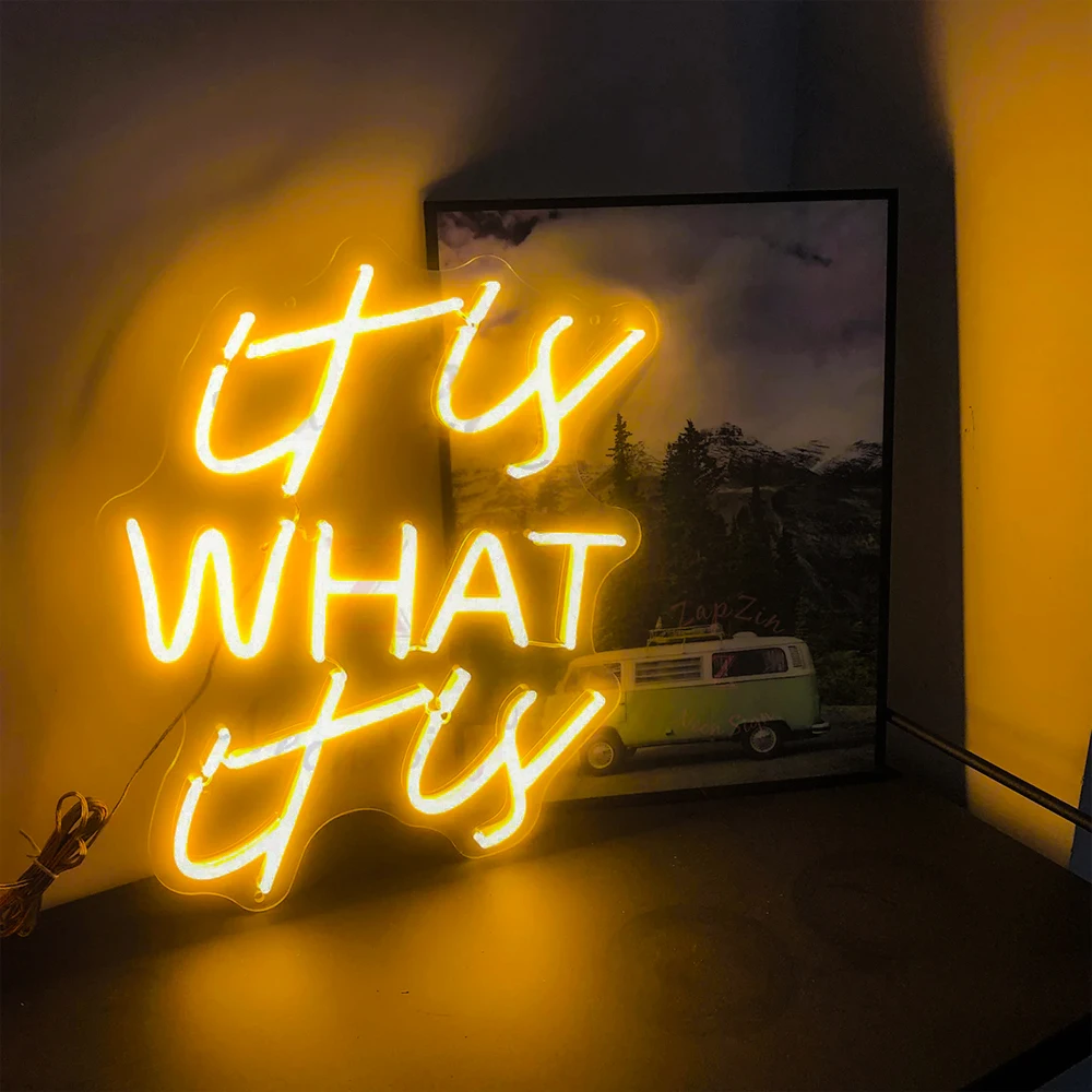 It Is What It Is Neon Sign Home Decor Neon Sign Bedroom Bar Coffee Custom Led Sign Decor Party Studio Personality USB Glow Decor