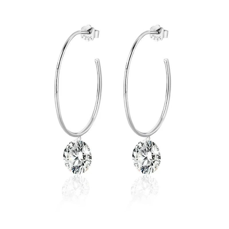 S925 Silver 2ct Moissanite Drop Earrings Engagement Wedding Luxury Gifts
