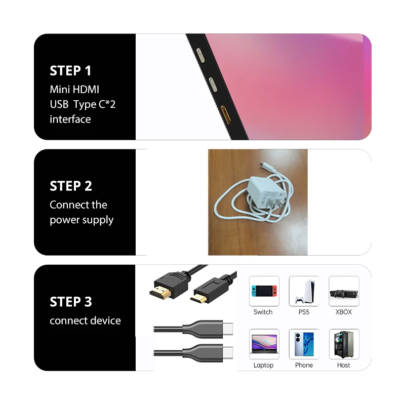 ELSA 18.5 ġ IPS ޴ , CŸ ̴ HDMI, PC Ʈ Xbox PS4/5 ġ, 60HZ ÷