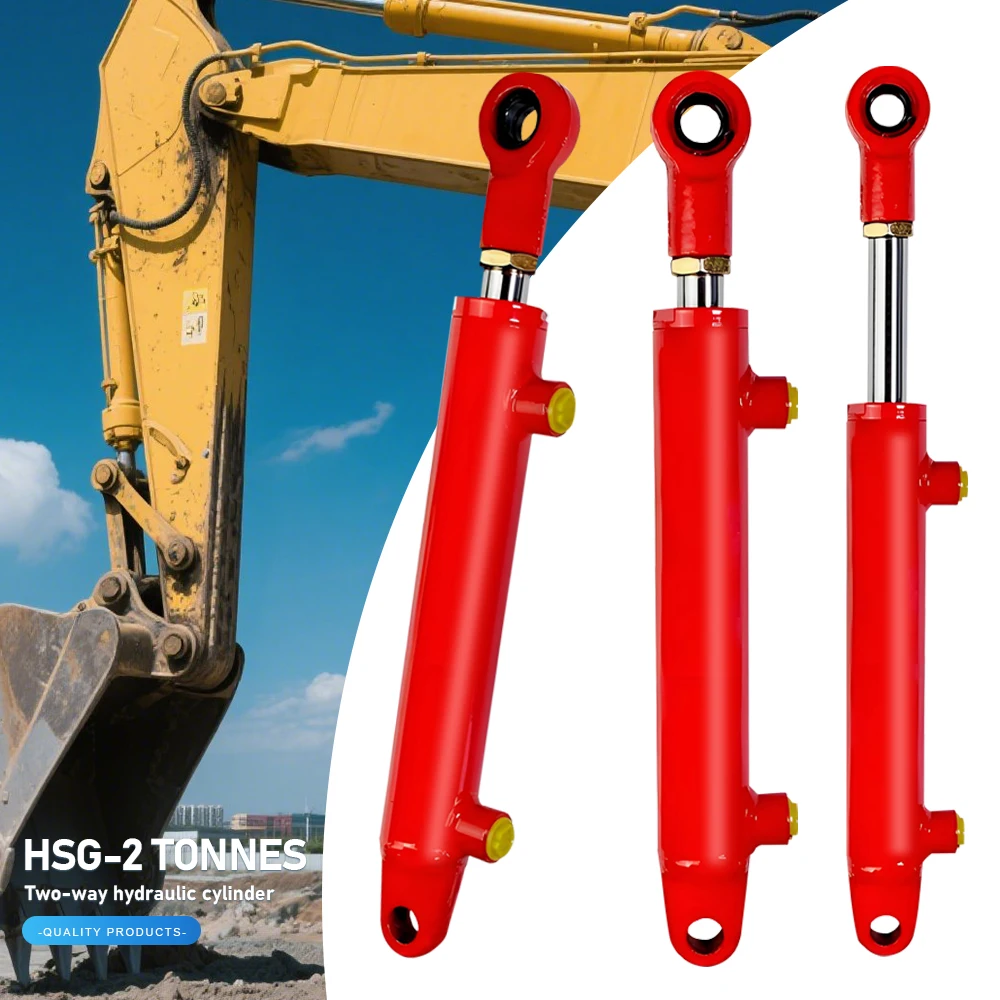 Cylindre hydraulique bidirectionnel pour pelle, 40 alésages, vérin d'huile hydraulique, Station de pompe à 2 tonnes, chariot élévateur, cylindre de camion