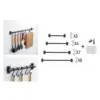 Kitchen Rail Rack with 1Hooks, Utensil Rack Wall Mounted, ing Utensil Holder for Utensils Set and Cookware Black 1