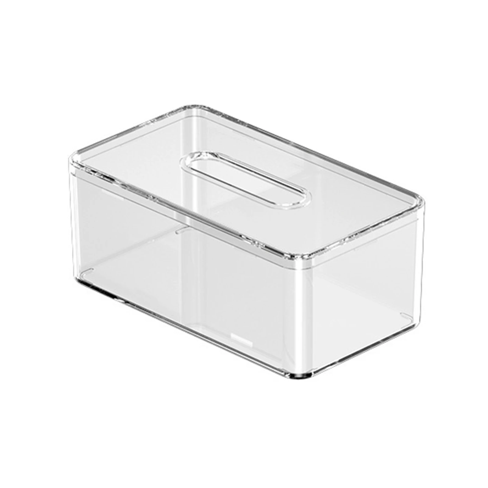 Kosmetiktaschentuchbox mit Abdeckung, Tisch, durchsichtiger Trockner, Blattspender, rechteckig, für Schreibtische, Arbeitsplatten, Waschtisch, Schlafzimmer, Kommoden – Detail 2