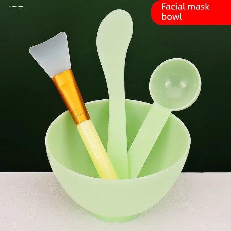 뷰티 마스크 믹싱볼 뚜껑 포함 물티슈 뷰티 도구 소프트 볼 가정용 개인 관리 DIY 마스크 믹싱 스푼 및 브러쉬 세트