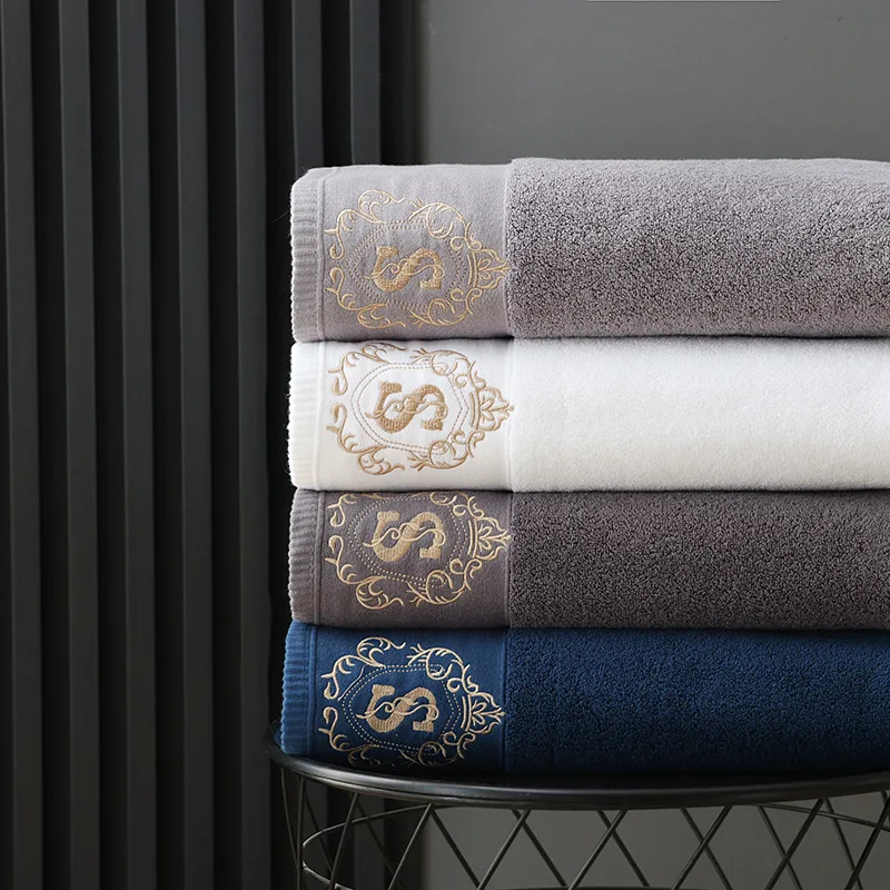 Luxury Bath Towel Embroidered Bathroom Towels Cotton Soft Highly Absorbent Patterned Bathroom SPA Shower Cloth Large Size 80x150 2