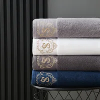 Luxury Bath Towel Embroidered Bathroom Towels Cotton Soft Highly Absorbent Patterned Bathroom SPA Shower Cloth Large Size 80x150 2
