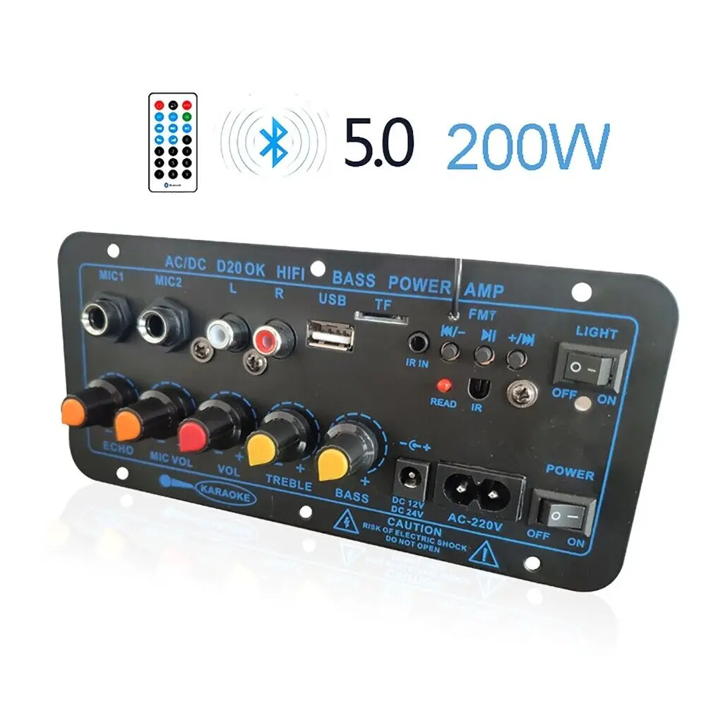 

Плата усилителя 60-200 Вт bluetooth AMP USB FM радио TF плеер аудио сабвуфер ЕС