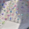 5D Relief Gorgeous Colorful Merry Christmas Tree Snowflake Adhesive Nail Art Stickers Decals Manicure X'mas Glitter Gems Charms 6