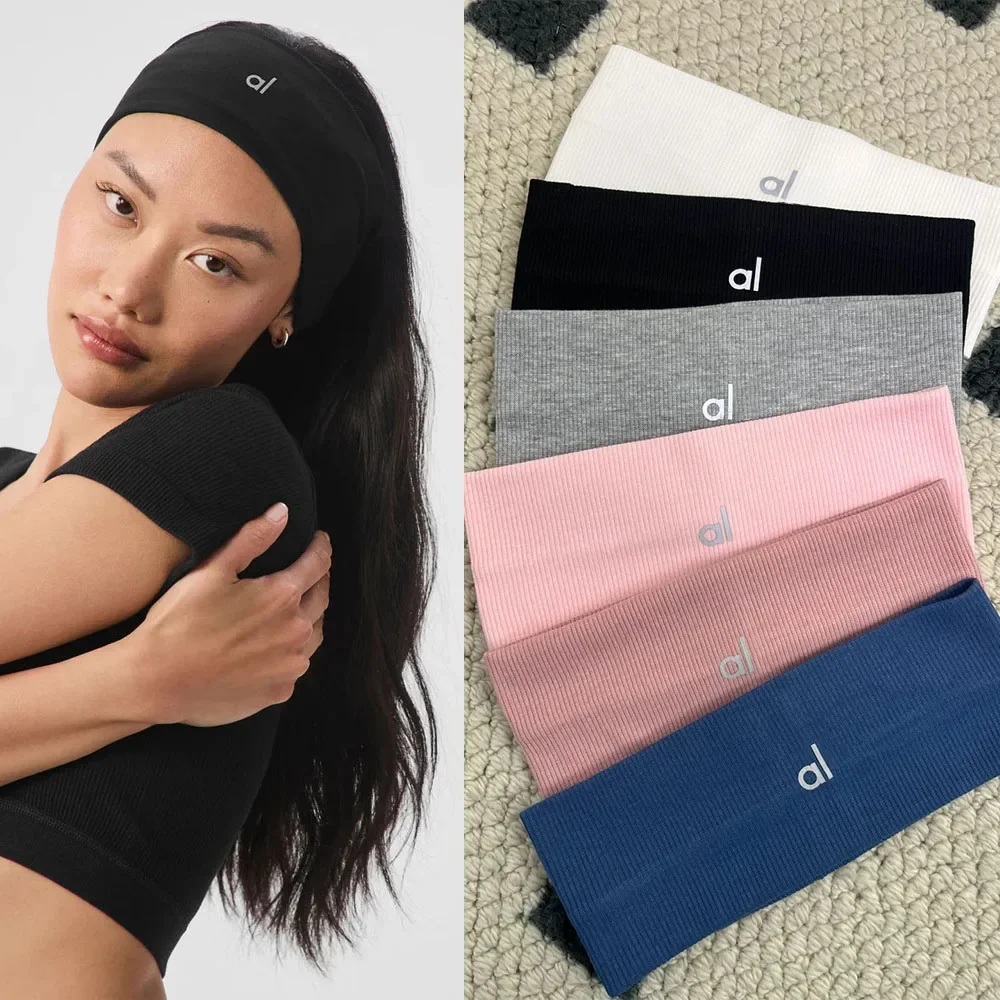 AL Solid Color Performance Conquer Wide HairBands Soft Elastic Headband Women Girl Makeup Sports Yoga Vintag Hair Accessories