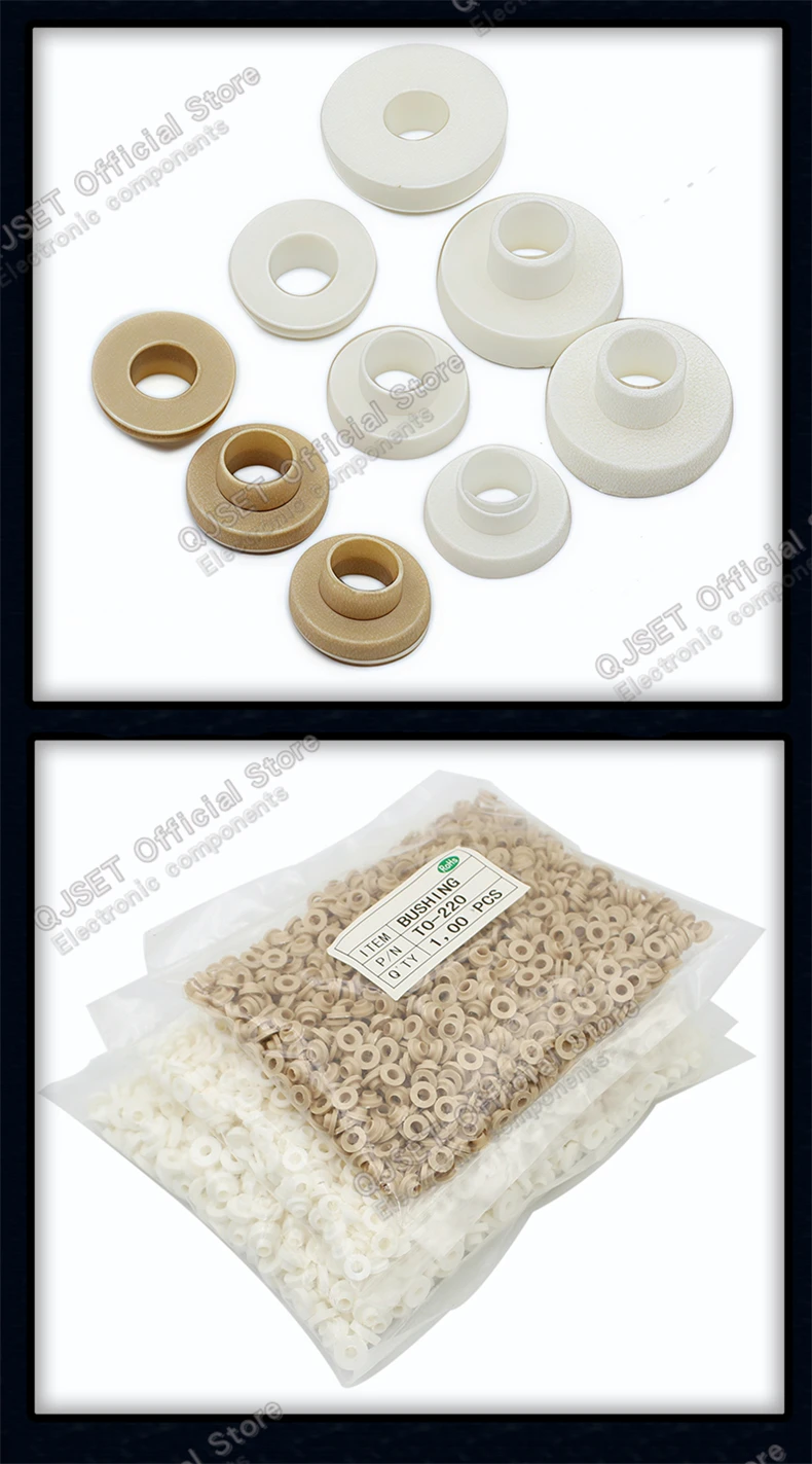 100 Stück Isolierkorn TO-220 TO-3p TO-247 Triode Spezial M3 Schraube Isolierring Unterlegscheibe Kappe T-Typ Transistor Dichtung Nylon 3mm – Detail 7