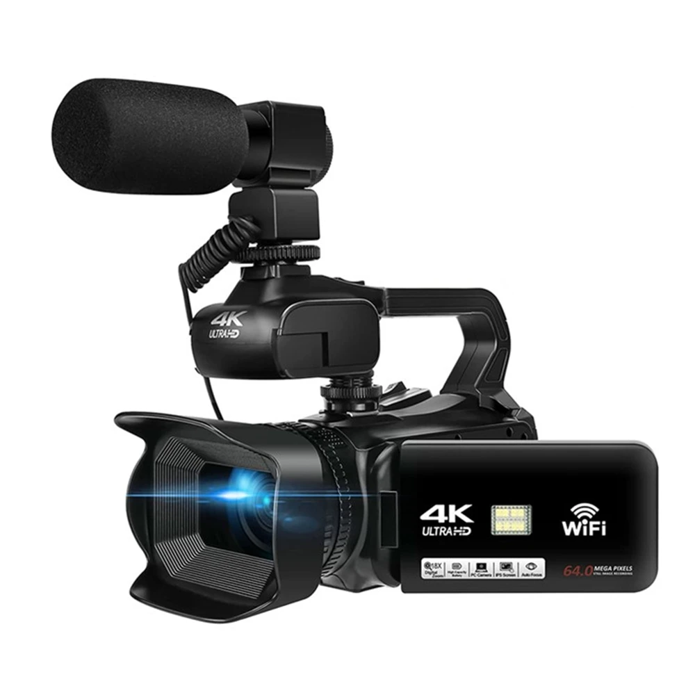 4K Digital Camcorder YouTube Video Camera 18X 64MP 4 Inch Rotate Screen For Live Stream WiFi Webcam digital camcorder,web camera