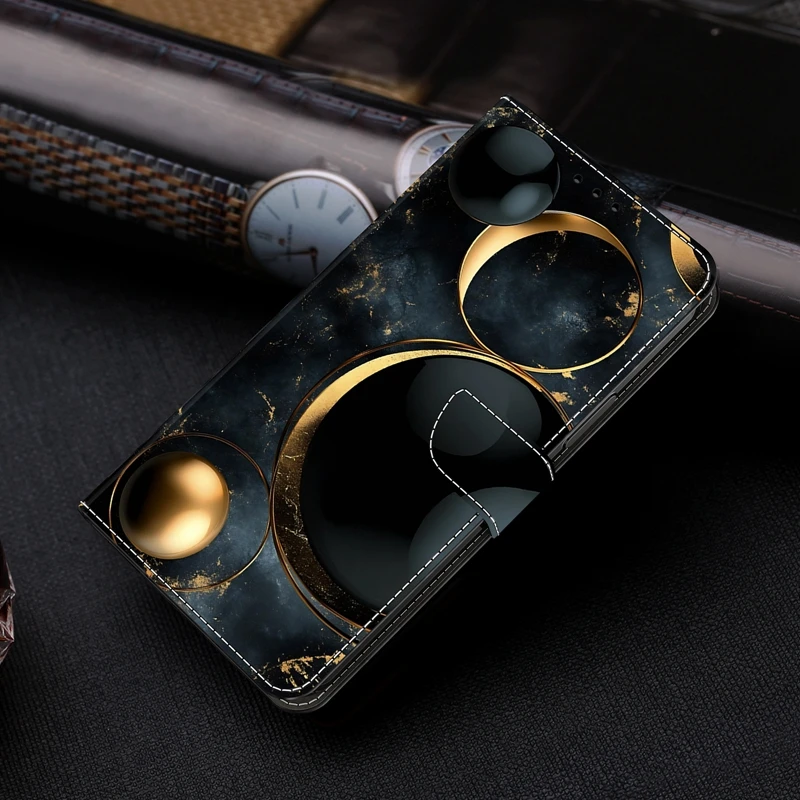 Chic Painted Leather Wallet Flip Phone Case