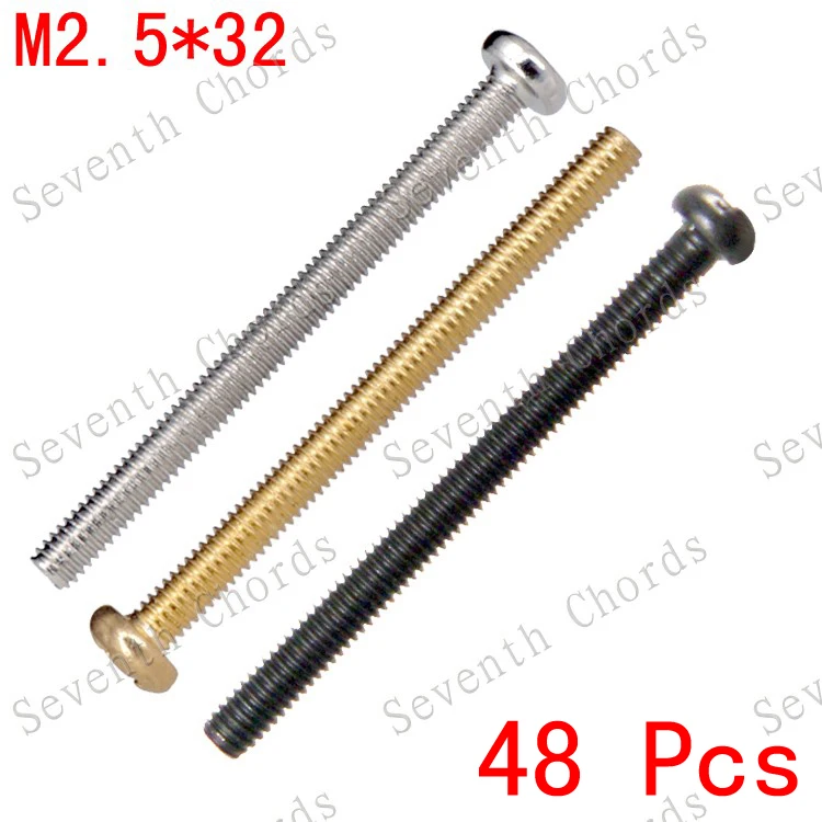 

48 Pcs/Lot Electric Guitar Double Coil Pickups Humbucker Adjust Height Screws 3 Color for choose - M2.5*32MM Pitch 0.4mm