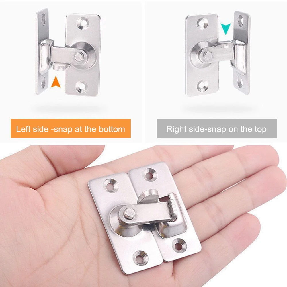 90 Degree Right Angle Door Latch Stainless Steel Door Locks Bolt for Barn Sliding Flip Buckles Household Ornaments for door latch
