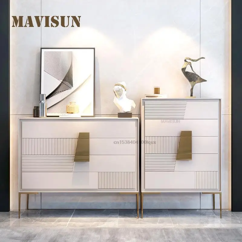 Italian Minimalist Five-Drawer Cabinet Combination Modern Large Villa Living Room Light Luxury Style Storage Cabinet Furniture