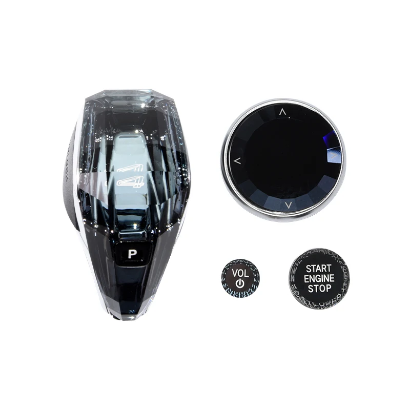 Set da Tre Pezzi con Pomello del Cambio in Cristallo per BMW X3/X4/X5/X6/X7/Serie 5 G05 G06 G07 G08 G01 G02 G30 F40 Accessori Auto