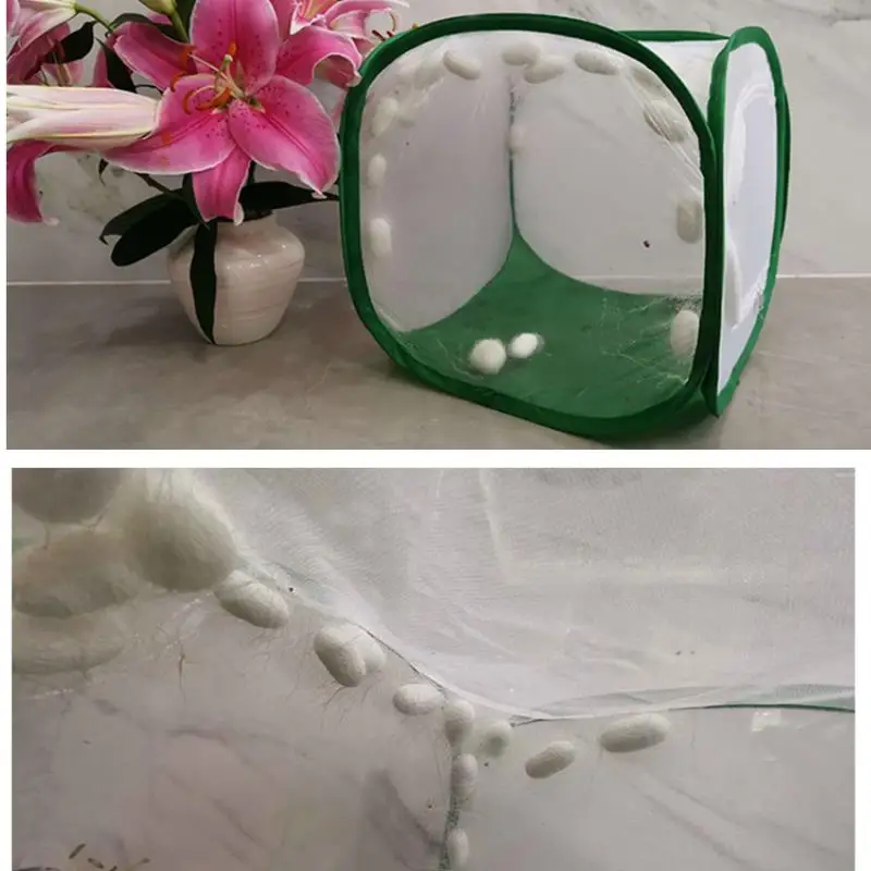 Insect Cage Collapsible Mesh Habitat Bird Butterfly Mantis Stick Grid Breeding Cricket Net Cloth Farm Cocoon Silkworm Hatch