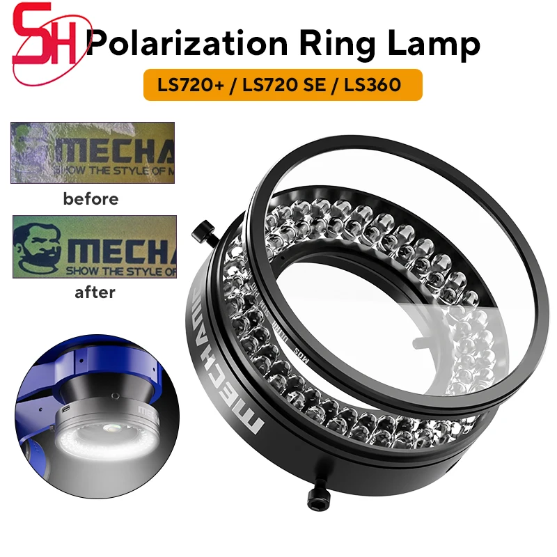 Mechanic LS720+ 72Pcs LED Polarized Light Source Adjustable Brightness Reflection Ring Lamp for Stereo Microscope Camera Using microscope lamp