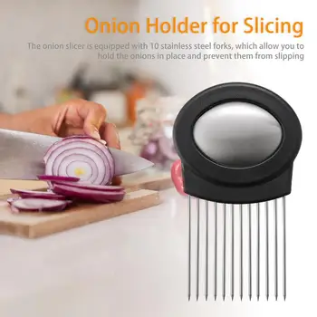 Onion Holder Slicer Kitchen Slicers Holder For Lemon Stainless Steel Kitchen Gadgets Chopper Slicing Tool Multi-Functional Food 5