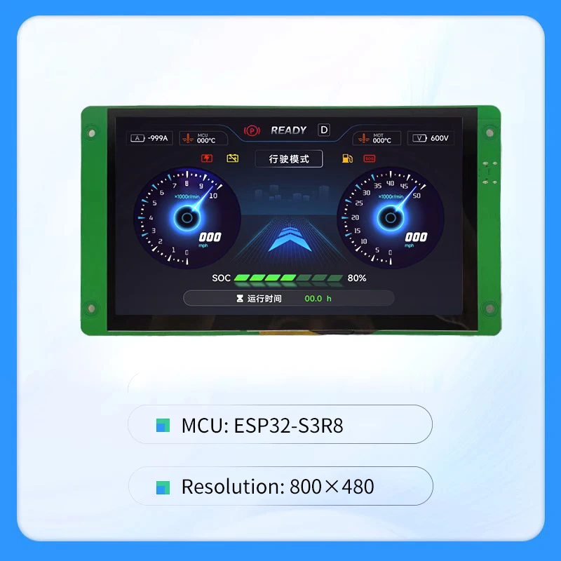 Placa de Desenvolvimento Esp32 para Smart Home Dashboard Toque Capacitivo Áudio Rs485 Opcional 800x480 Display Esp32-s3r8 Mcu 7 - Imagem 6