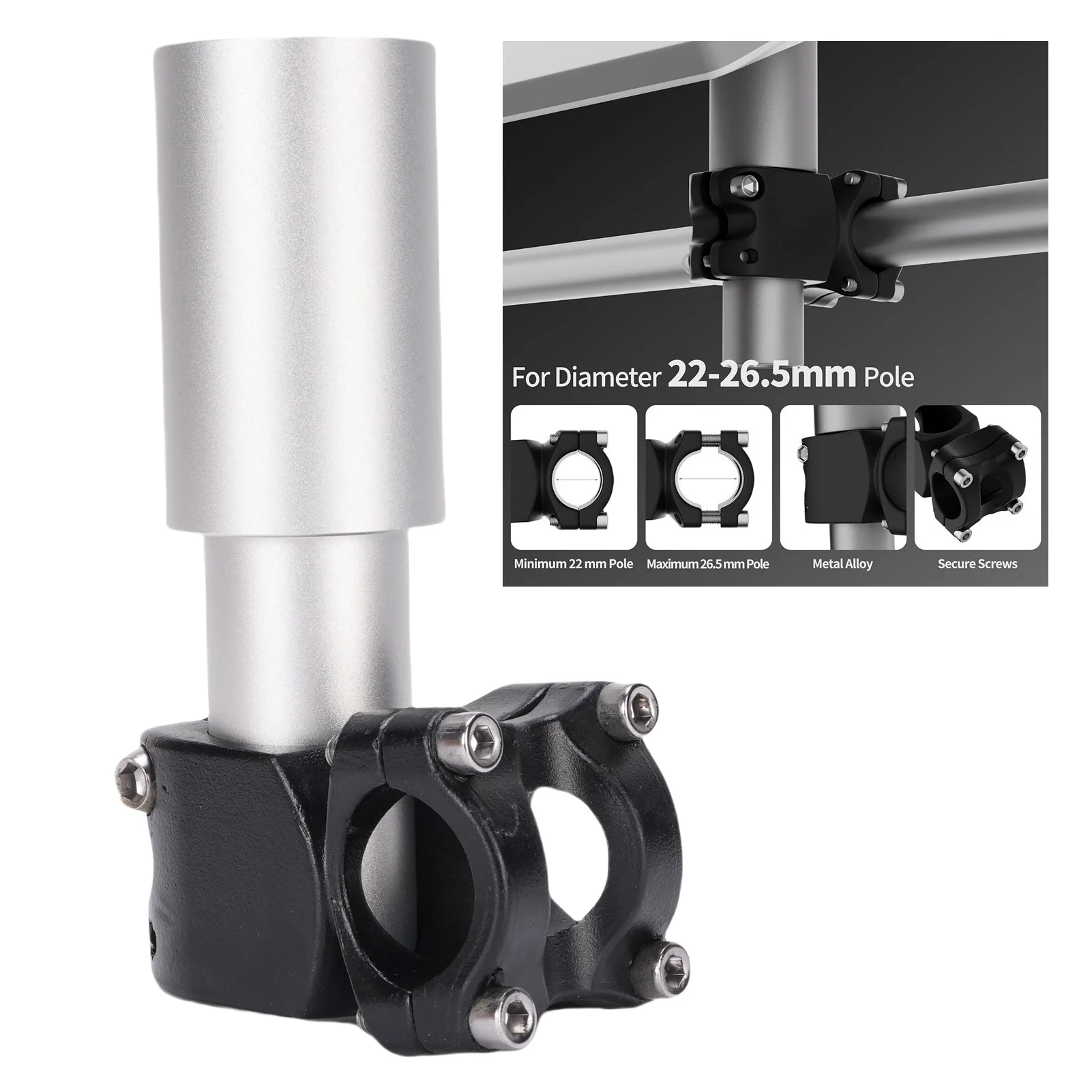 Satellite RV Roof Mount Aluminum Alloy Scratch Proof Satellite RV Pole Mount Weather Proof High Strength Clamp for Camping Car