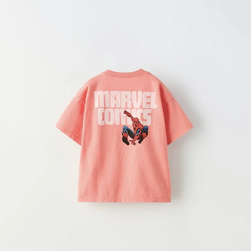 Short Sleeve TShirt Summer Clothing Boys And Girls Cartoon Print Base Shirt Children New Design Tees Trendy Round Neck Tops 5
