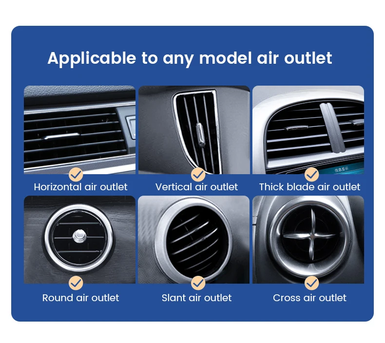 Universal Gravity Car Phone Holder Car Air Vent Metal Hook Smartphones Stand for for 4.7-6.9 inch GPS Support Clip Phone Stand