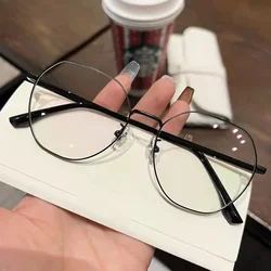 Classic Vintage Round Glasses Frame - Metal Finish, Unisex Optical Eyewear 53mm (Black)