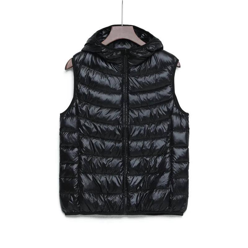 

Women's Ultra Light Duck Down Tank Top Coat 90% White Duck Down Sleeveless Solid Color Coat Autumn Winter 2023 Black New