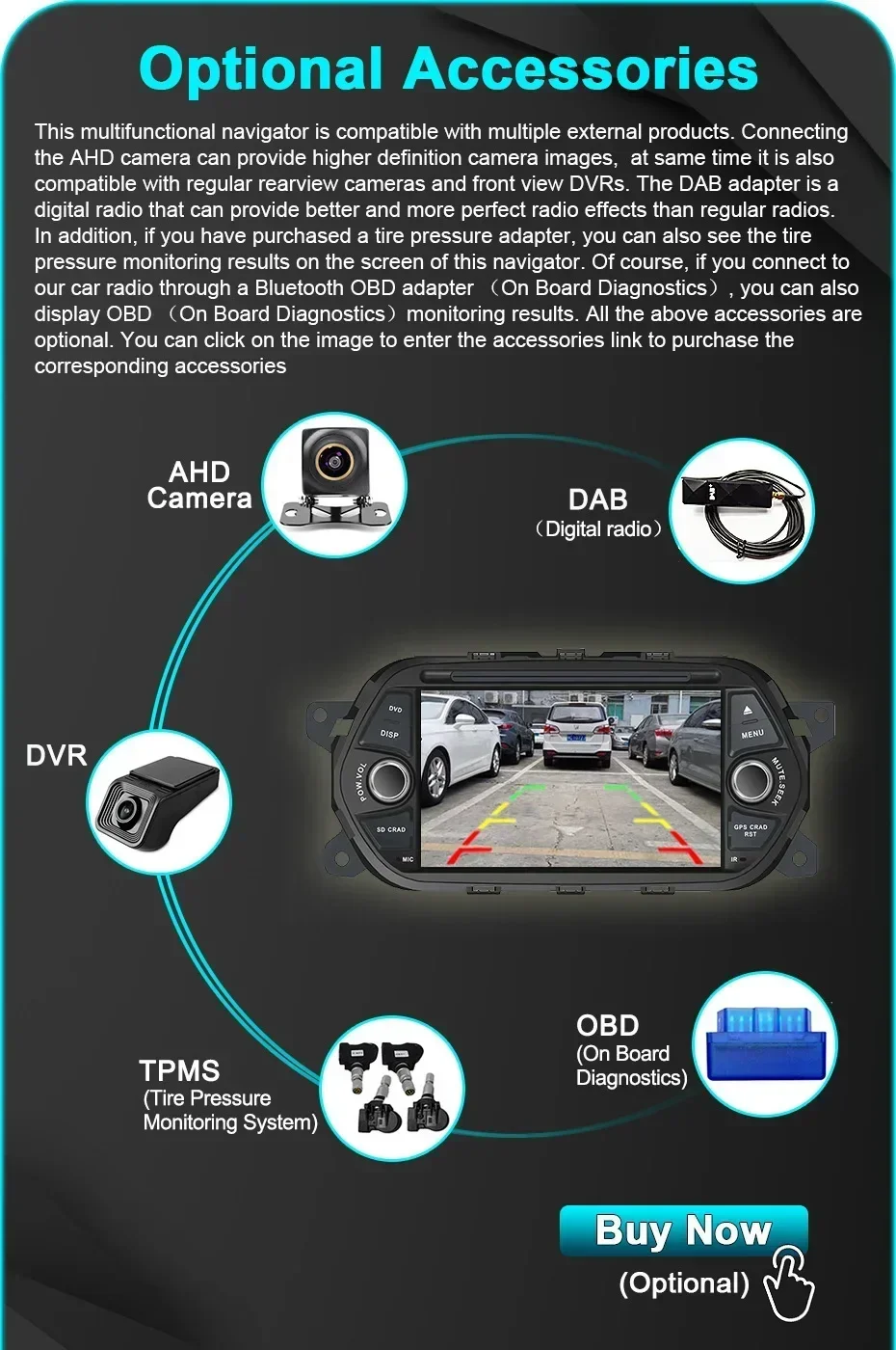 Kabelloses Carplay Android 15 Autoradio Stereo 7-Zoll-Bildschirm 2 DIN für Fiat EGEA 2015-2017 Bluetooth Multimedia-Player Navigation – Detail 20