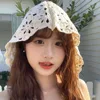 Boho Knitted Thin Hollow Handmade Crochet Korean Knitted Hats For Women Spring Summer Travel Versatile Concave Strap Beanies Cap 4