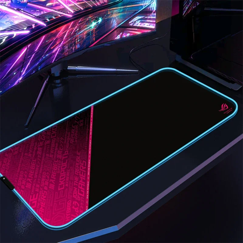 Black Mouse Pad Asus Rgb Gaming Mause Mat Anime Mats Gamer Rug Pc Xxl Cute Pads Large Game Keyboard Carpet Backlight Mousepad