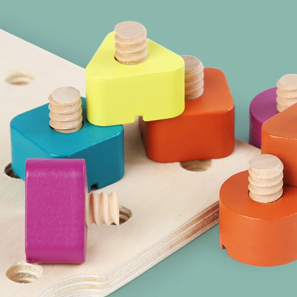Wooden Screw Disassembly Toys Educational Screw Disassembly Assembly Shape Color Toys Montessori Interactive Game for Baby Gift