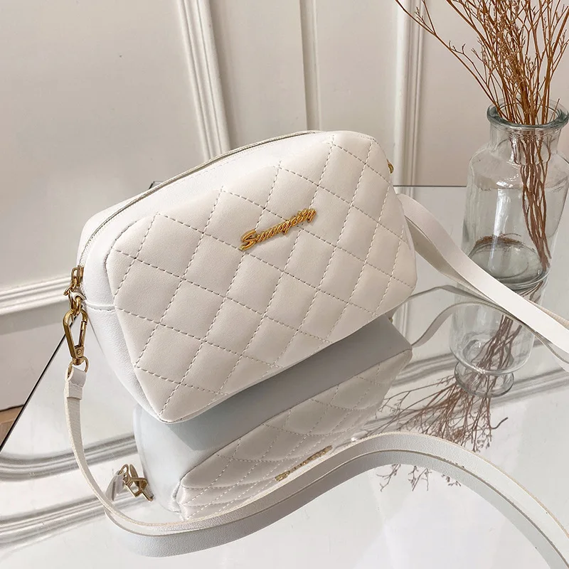 Bolso Bandolera Blanco Mano Dama Cuero Impermeable De Viaje