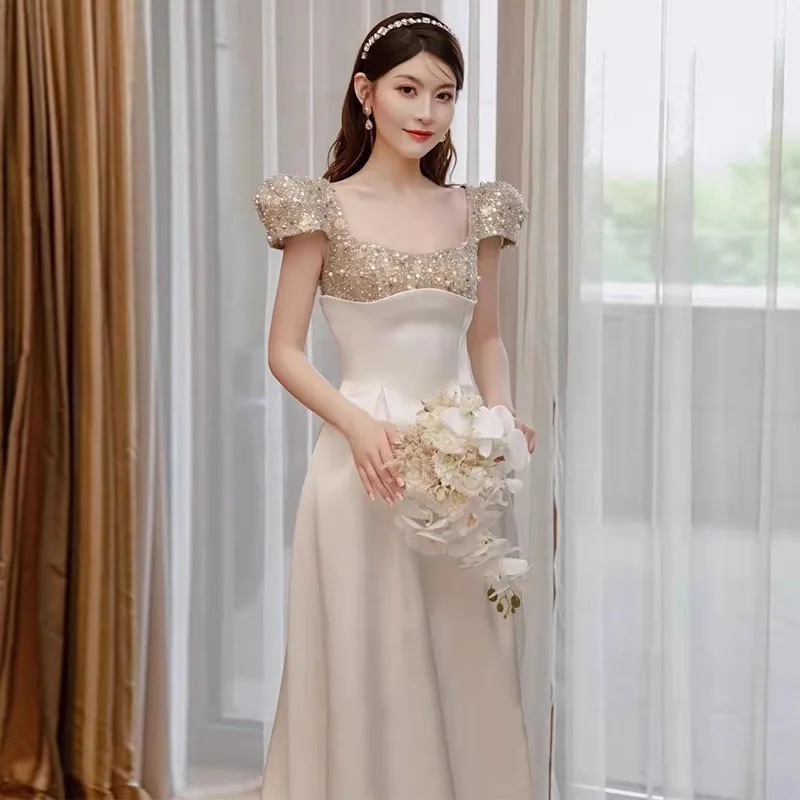 

Элегантное вечернее платье Свадебные платья с коротким рукавом платья для выпускного вечера
